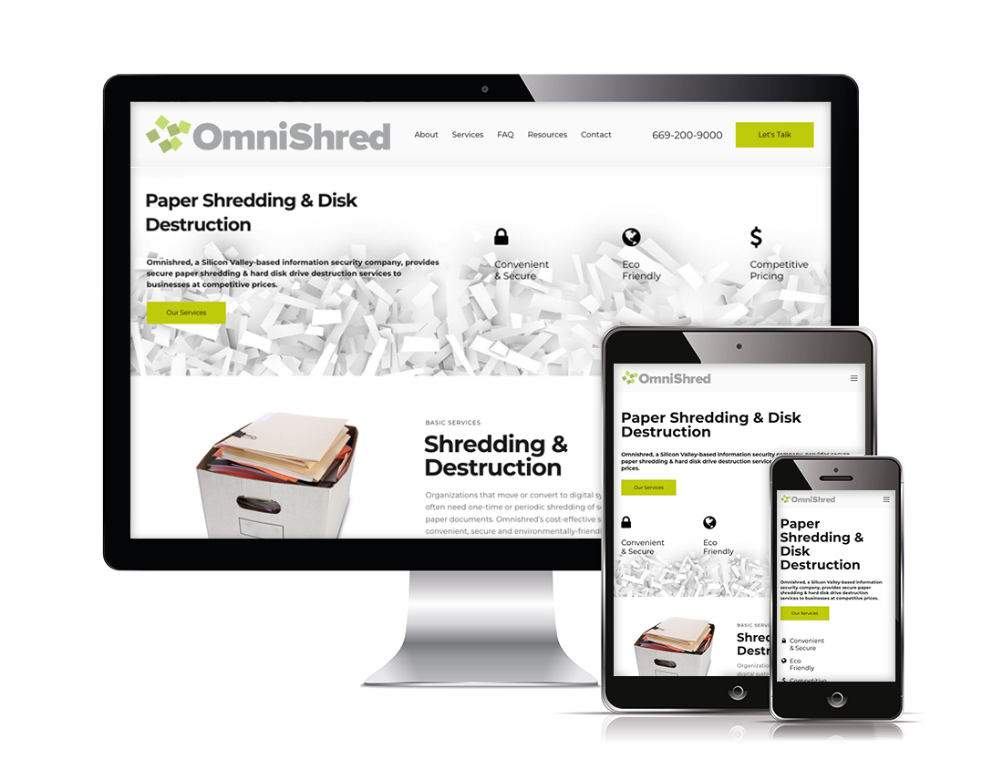 OmniShred - web design